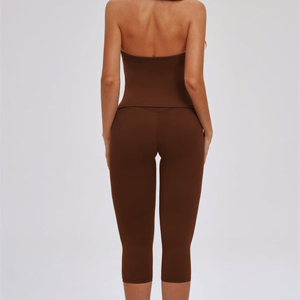 The Twirl Halter Tank Top Capri Leggings 2-Piece Set
