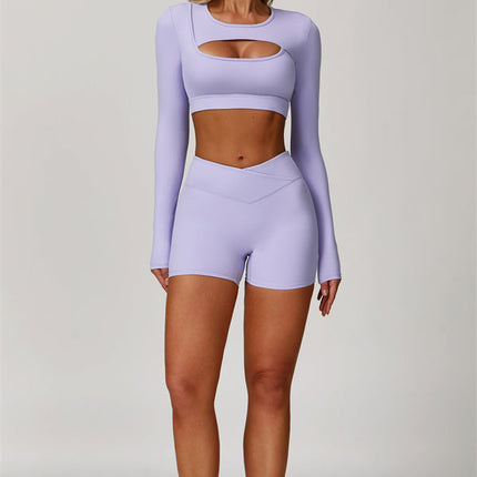 The Lavish Long Sleeve Cut-out Crop Top