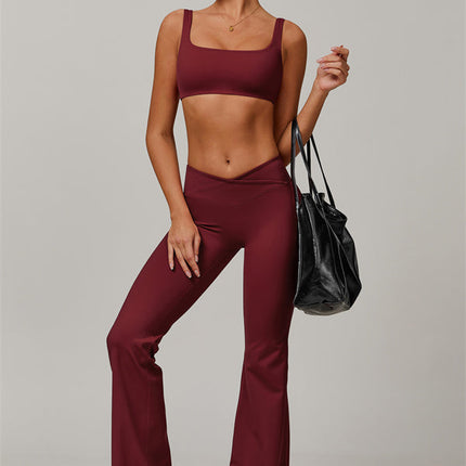 The Halo Sports Bra Flared Leggings 2-Piece Set