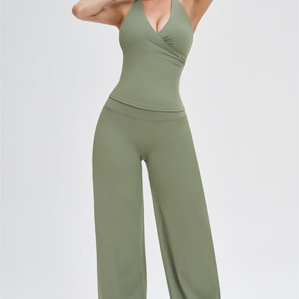 The Stride Crop Top Straight Leg Pants 2-Piece Set