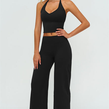 The Twirl Halter Tank Top New Straight Leg Pants 2-Piece Set