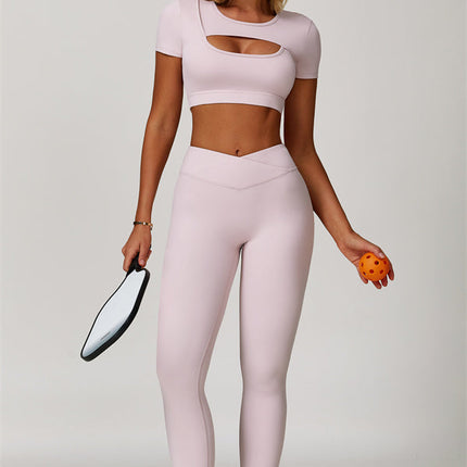 The Lavish Cut-out Crop Top Leggings 2-Piece Set