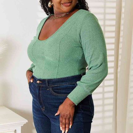 Basic Bae Scoop Neck Long Sleeve Women Top