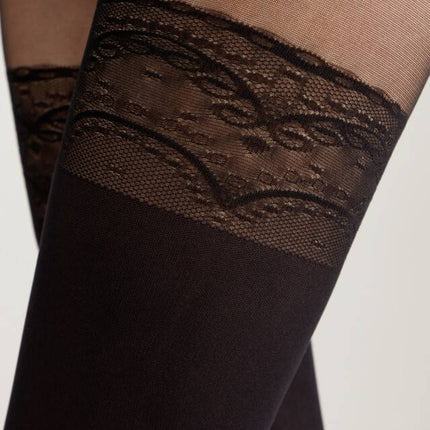 Conte Delight 50 Den - Fantasy Women's Tights with a pattern "imitation stockings with openwork slimming panties" (16С-129СП)