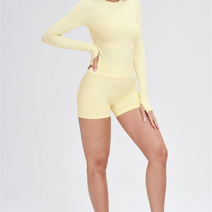 The Whim Long Sleeve T-shirt Shorts 2-Piece Set
