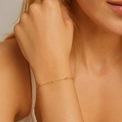 Beaded Link Bracelet with Adjustable Chain