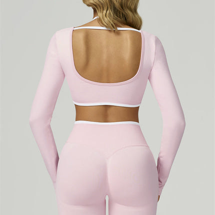 The Prime Line Long Sleeve Crop Top Leggings 2-Piece Set