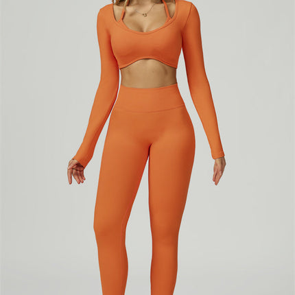The Prime Long Sleeve Crop Top Leggings 2-Piece Set