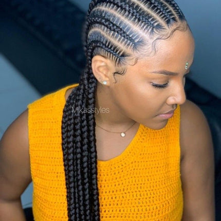 36" Jumbo Knotless Box Braids Wig | Incoo Full Lace Cornrow Wig | Transparent Lace | African Braided Hair