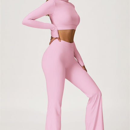 The Axis Crop Top Flared Leggings 2-Piece Set
