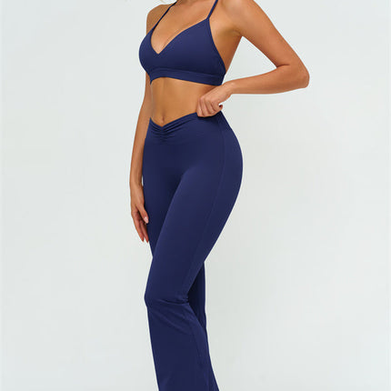 The Lushness Y-Back Sports Bra Flared Leggings 2-Piece Set