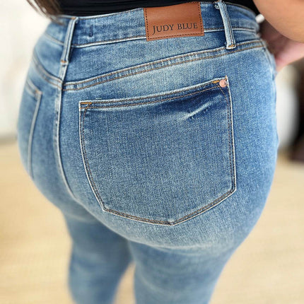Judy Blue Full Size Mid Rise Rigid Magic Release Hem Women Jeans