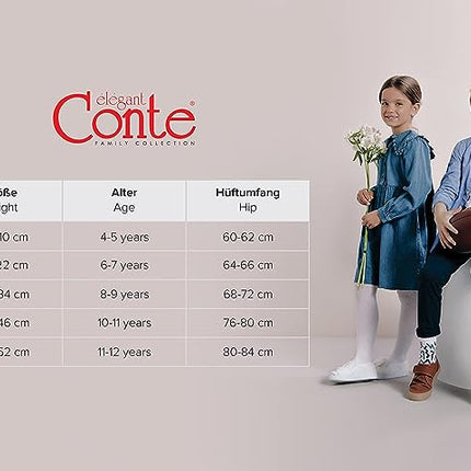 Conte Angelica 20 Den - Fantasy Tights for Girls with Rhombuses in Dots & Hearts - 4yr. 6yr. 8yr. 10yr. 12yr. (24S-165SP)