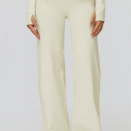 The FemmeFit Zip Jacket Straight Leg Pants 2-Piece Set