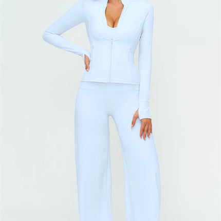 The Twirl Zip Jacket New Straight Leg Pants 2-Piece Set