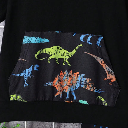 Children's Dinosaur Short Sleeve Hooded Top and Pants Set