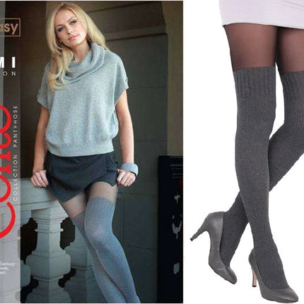 Conte Demi 60 Den - Fantasy Opaque Women's Tights with Imitation Mélange Golfs (13С-71СП)