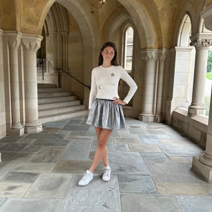 AA Silver Gathered Skirt