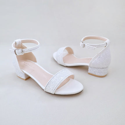 Rock Glitter Low Block Heel Girls Sandals