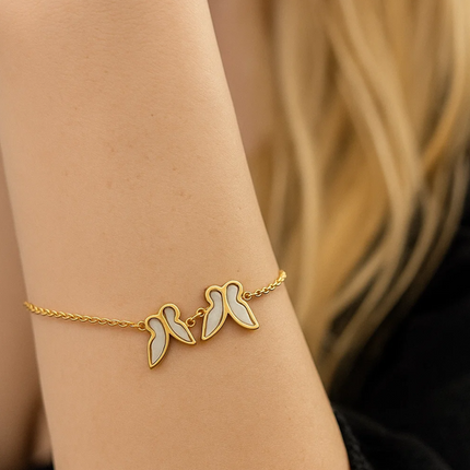Butterfly Bracelet with Sea Shell Inlay Bracelet