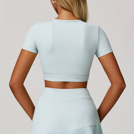 The Lavish Cut-out Crop Top Tennis Skirt 2-Piece Set