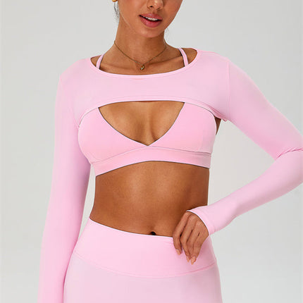 The Ember Sports Bra Crop Top Leggings 3-Piece Set
