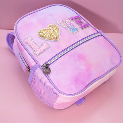 Girls Backpack with Glitter Varsity Letters - Mini Tie Dye
