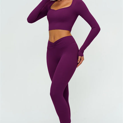 The Lushness Long Sleeve Crop top Leggings 2-Piece Set