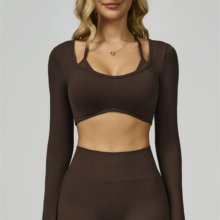 The Prime Long Sleeve Crop Top Shorts 2-Piece Set