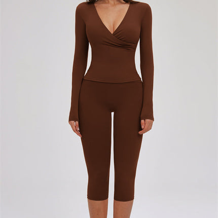 The Twirl Halter Tank Top Capri Leggings 2-Piece Set