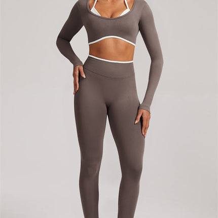 The Elevate New Long Sleeve Crop top Leggings 2-Piece Set