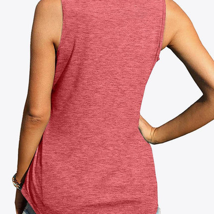 Curved Hem Square Neck Women Tank