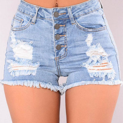 Summer New Style Female Ripped All-Match Denim Women Shorts