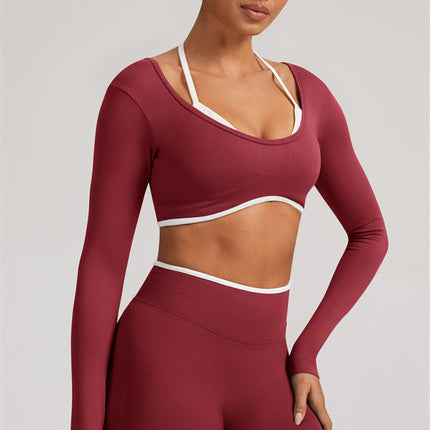 The Elevate Long Sleeve Crop top Shorts 2-Piece Set