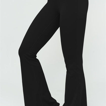The Lushness Long Sleeve Crop Top Flared Leggings 2-Piece Set