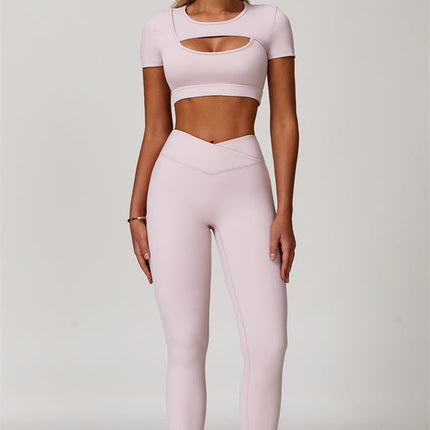 The Lavish Cut-out Crop Top Leggings 2-Piece Set