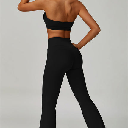 The Bold Halter Sports Bra Flared Leggings 2-Piece Set