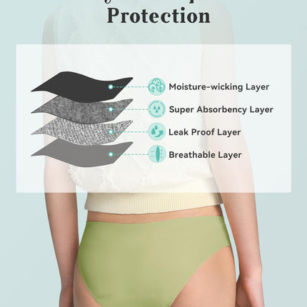 Teen Period Underwear 5-Pack - Seamless Leakproof Menstrual Panties for Girls