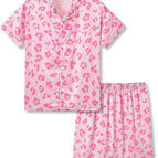 8 / Beige & Pink Leopard(short Sleeve & Shorts)