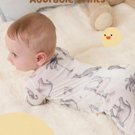 PATPAT Baby Footie Pajamas - Premium Tencel Lyocell & Wool Romper with 2-Way Zipper