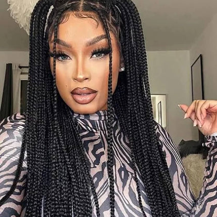 360 Knotless Box Braids Wig | Super Long | Full Lace | Baby Hair | Synthetic Braids | Black Women
