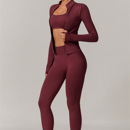 The Nova Luxe Jacket Sports Bra Leggings 3-Piece Set