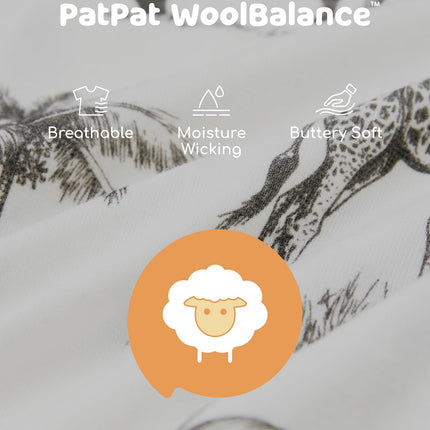 PATPAT Baby Footie Pajamas - Premium Tencel Lyocell & Wool Romper with 2-Way Zipper