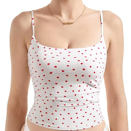 Women Square Neck Tank Top - Summer Cami with Adjustable Straps