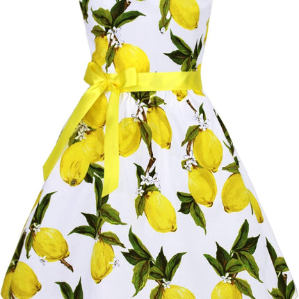 Girls Floral Cotton Dress - Sleeveless Summer Dress with Zipper Closure