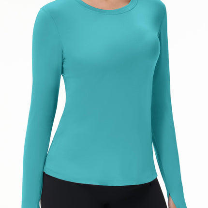 Women's UPF 50+ Sun Protection Long Sleeve Shirt - Athletic Rash Guard with Thumb Holes