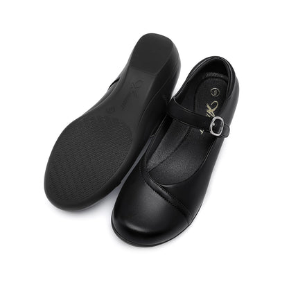 Mary Jane Flats for Women - Comfortable Round Toe Ballet Flats with Buckle Strap Work Shoes