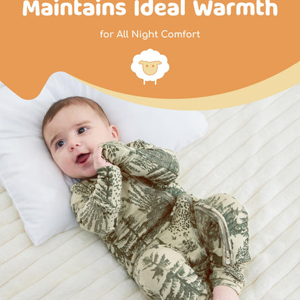 PATPAT Baby Footie Pajamas - Premium Tencel Lyocell & Wool Romper with 2-Way Zipper
