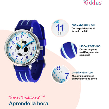 Kids Time Teacher Watch - Educational Analog Watch with Japanese Quartz Movement Ages 5-12