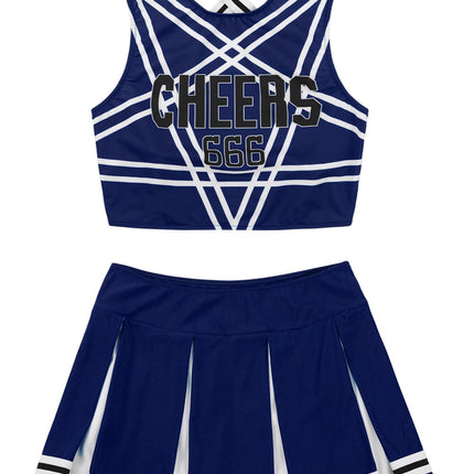 Cheerleader Costume - Women's Crop Top with Pleated Mini Skirt Uniform